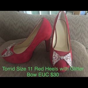 Torrid Glitter bow red high heel